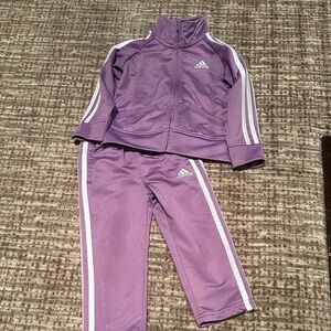 Adidas Lavender Tracksuit with White Accents